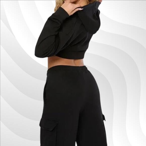 2/$50 WeWoreWhat Black Fleece Half-Zip Hoodie Size S | Cozy & Stylish Layers - Picture 2 of 8